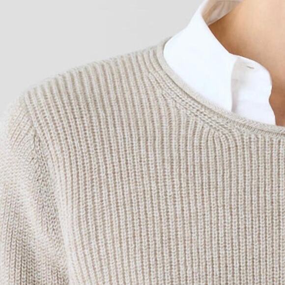 Eileen Fisher Crew Neck Organic Cotton Sweater Dove L - Picture 3 of 11